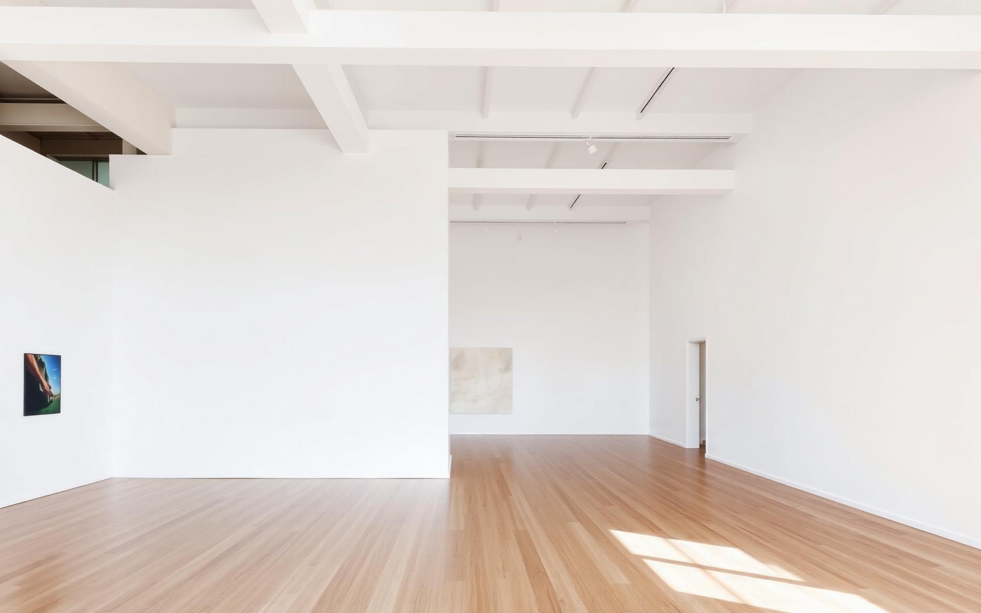 A private viewing room in a contemporary art gallery